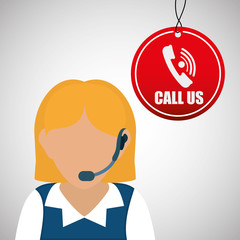 Call center design. customer service icon. Isolated illustration , vector