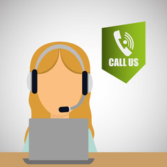 Call center design. customer service icon. Isolated illustration , vector