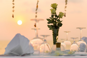 romantic dinner setting