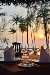romantic dinner setup