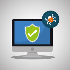 Security System design. Protection icon. Isolated illustration, vector