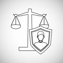Law concept. Justice icon. Colorful icon, editable vector