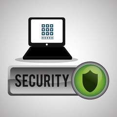 Security System design. Protection icon. Isolated illustration, vector