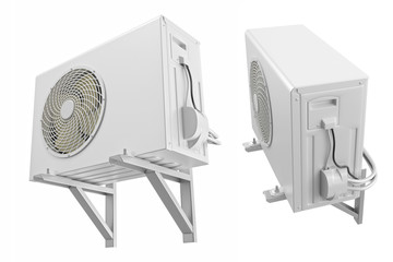 Air Conditioning on white background. 3D image