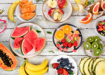 Fresh fruits background. Healthy food.