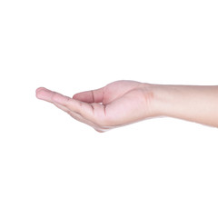 Empty open hand isolated on white background