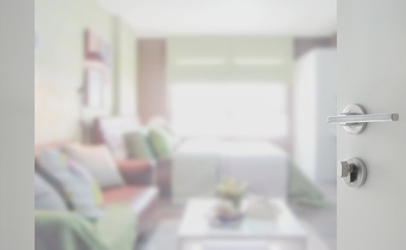 Blurred background bedroom with sofa