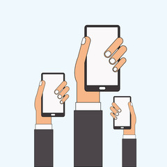 Smartphone design. Media icon. Flat illustration, vector graphic