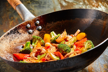 Colorful mixture of roasted fresh vegetables