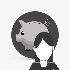 Person design. woman icon. Flat illustration , vector