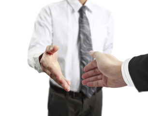 Business handshake with  people
