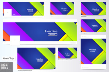 Fototapeta premium Vector,set of Social media Cover and ads layout background, Mate