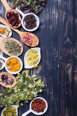 Herbs , berries and flowers