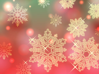 christmas green red gold snowflake winter powder snow illustration background vector