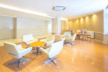 furniture and decoration of lobby of modern hotel