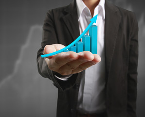 Hand holding chart,graph