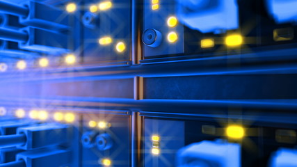 server room loop ready animation 3d rendering