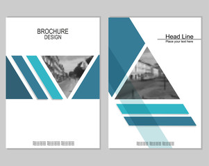 Vector brochure cover templates with blurred cityscape. Business brochure cover design. EPS 10. Mesh background.