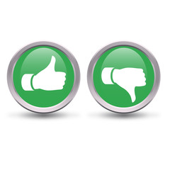 Button Edition Vector Thumb up Thumb down green