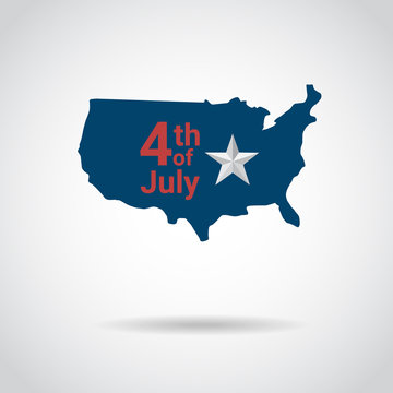 american independence day icon design , independence day map flag background, 4th july icon vector illustration.