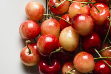 cherry on a white plate