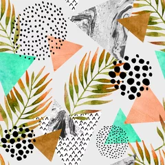 Gardinen Abstraktes geometrisches nahtloses Muster des Sommers © Tanya Syrytsyna
