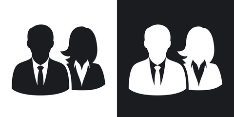 User group icon, vector. Two-tone version on black and white background