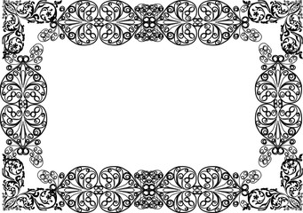 black wide sipmle decorated by curls frame