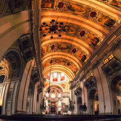 Interior of Cathedral in Salzburg, Austria