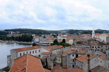Fototapeta na wymiar Overview of Porec city in Croatia