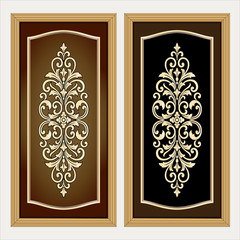 Vector vintage border frame engraving with retro ornament Vector