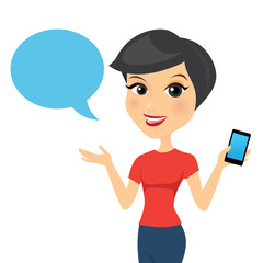 Beautiful woman character. people character,girl character with business concept 