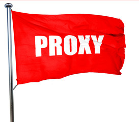 proxy, 3D rendering, a red waving flag
