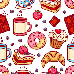 seamless coffee and desserts icons