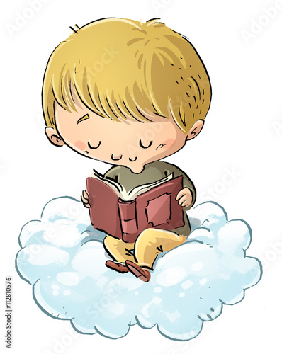 Nino Leyendo En Una Nube Stock Photo And Royalty Free Images On