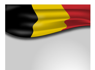 Flag of Belgium on blank grey background 