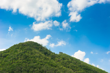 big green mountain lanscape with cloud and blue sky on sunny day