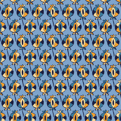 Ethnic boho seamless pattern with decorative flowers. Print. Cloth design, wallpaper.