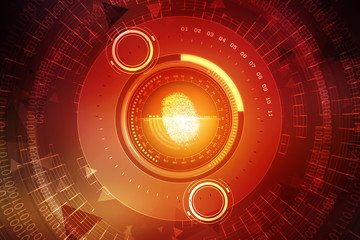 
Fingerprint Scanning Technology Concept 2d Illustration