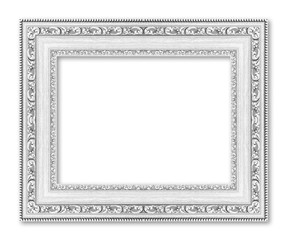 White picture frame isolated on white background