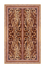 Pattern of flower carved on wood background