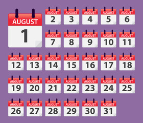 August Daily Calendar Template