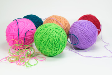 yarn ball on white background isolated
