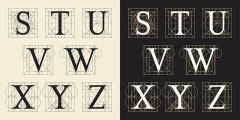 Designing Initials, vintage style. Letters S - Z