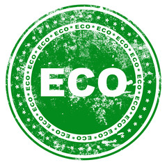 Green Eco Stamp on white background.