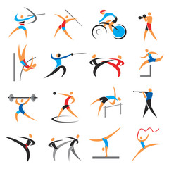 Summer sport games icons set.
Colorful  icons with Summer sport games activities. Vector available.
