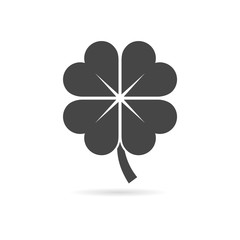 Simple icon clover leaf, four leaf clover vector illustration