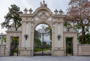 Fototapeta na wymiar Nice castle entrance in Keszthely, Hungary