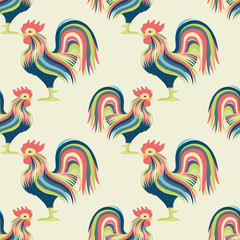 Cute colorful rooster.