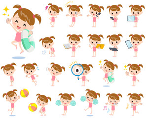 twintail girl pink Swimwear style 2